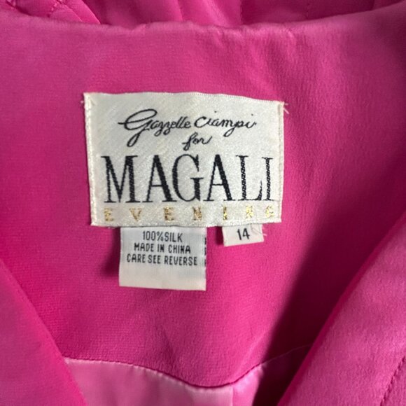 Vintage Gazzelle Ciampi Magali Evening Jacket Pink Quilted Beaded Silk Size 14 - Picture 3 of 10